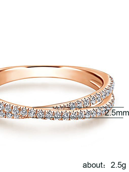 MATCH Copper With Rose Gold Plated Simplistic  Cubic Zirconia Band Rings 2