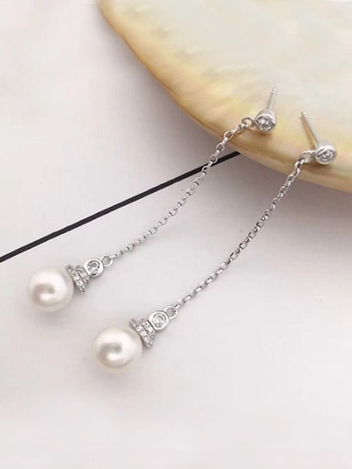 EVITA PERONI 2018 Fashion Freshwater Pearl Drop threader earring 0