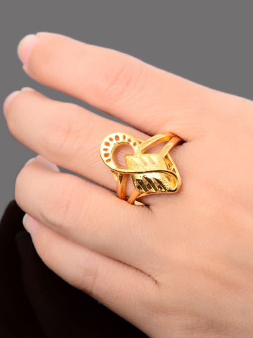 Yi Heng Da Personality 24K Gold Plated Number Eight Shaped Ring 2