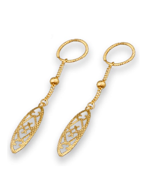 Ya Heng 18k Gold Plated Leaves-shaped Drop Earrings 0