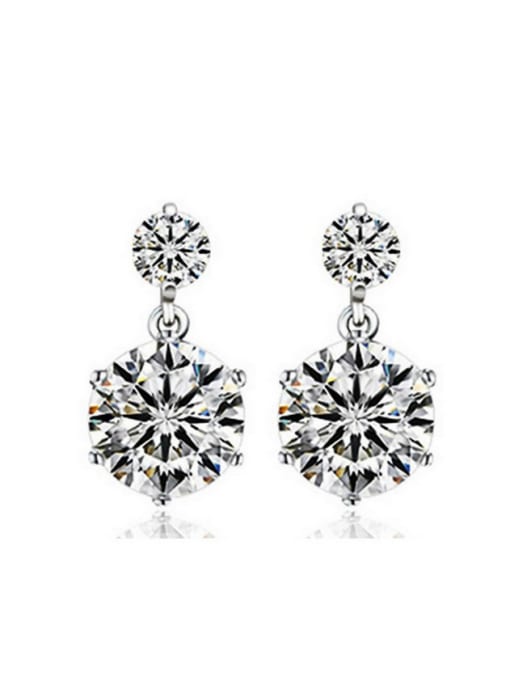 Ya Heng Shining Double Zircons Temperaments Stud Earrings 0