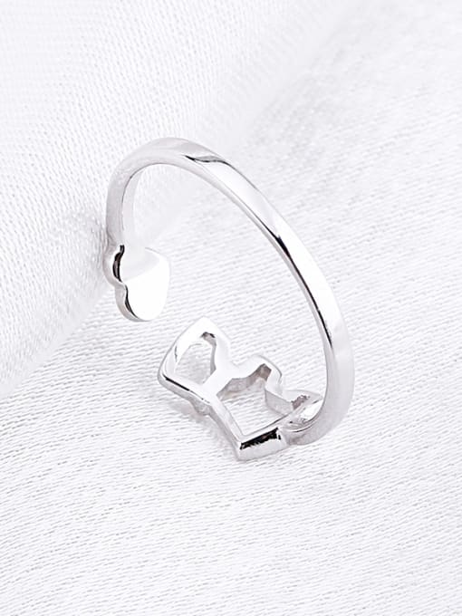 OUXI Simple Heart shape Animal Opening Ring 2