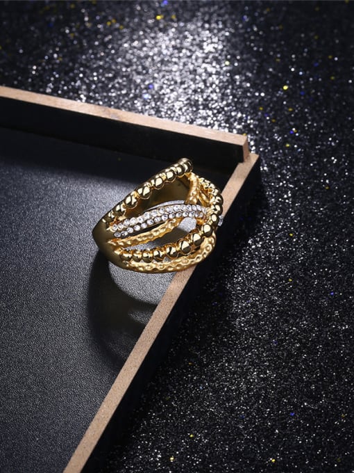Golden Fashion Multi-layer Gold Plated Alloy Ring