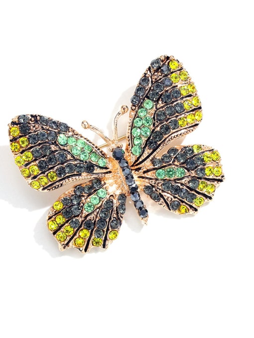 C017 Alloy With Rhinestone Fashion Butterfly Brooches