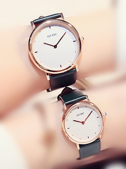 Large size GUOU Brand Simple Mechanical Round Lovers Watch