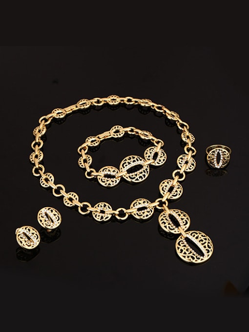 BESTIE Alloy Imitation-gold Plated Fashion Hollow Four Pieces Jewelry Set 1