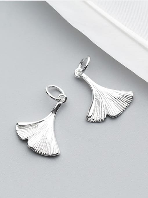 FAN 925 Sterling Silver With Silver Plated Trendy Ginkgo leaf Charms 0