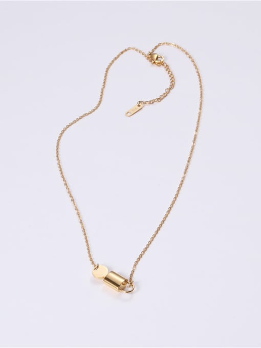 GROSE Titanium With Gold Plated Simplistic Locket Necklaces 4
