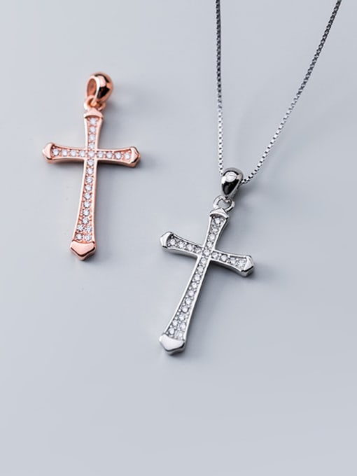 Rosh 925 Sterling Silver With Cubic Zirconia Fashion Cross Pendants 0
