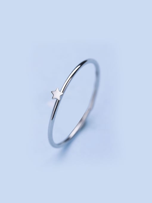 One Silver Fashion Star Shaped Silver Ring 0