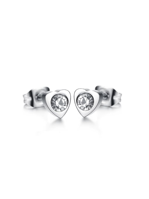 Open Sky Tiny simple Heart Titanium Stud Earrings 0