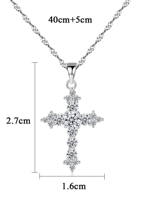 CCUI 925 Sterling Silver With Cubic Zirconia Personality Cross Necklaces 4