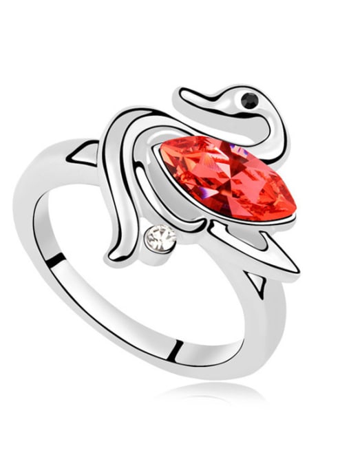 red Fashion Marquise austrian Crystal Little Swan Alloy Ring
