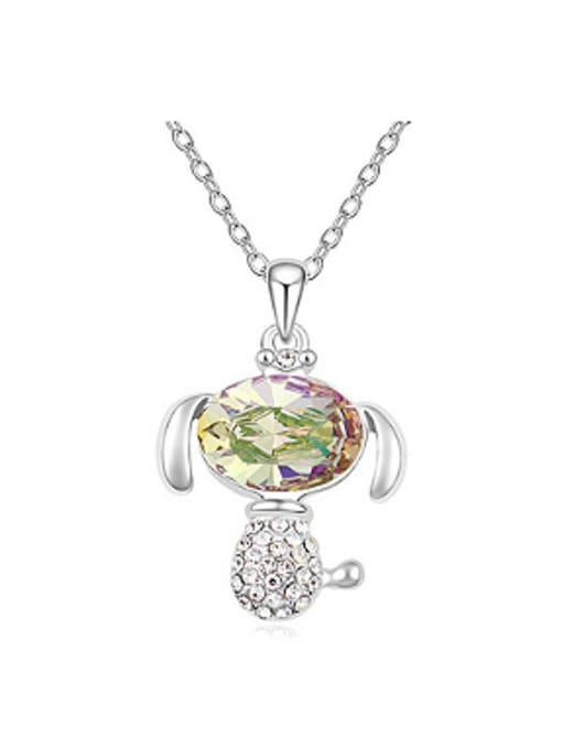 QIANZI Personalized austrian Crystals-covered Zodiac Dog Alloy Necklace