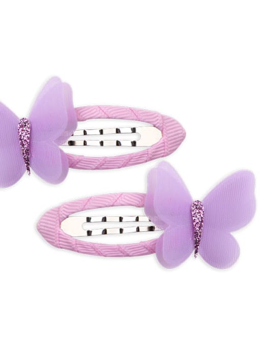 Purple Butterfly Pair Kid's Hair Accessories: Cartoon cute child hair clip
