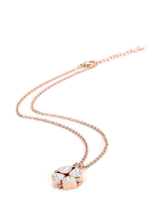 Rose Gold Love Heart Rose Gold Titanium Steel Necklace