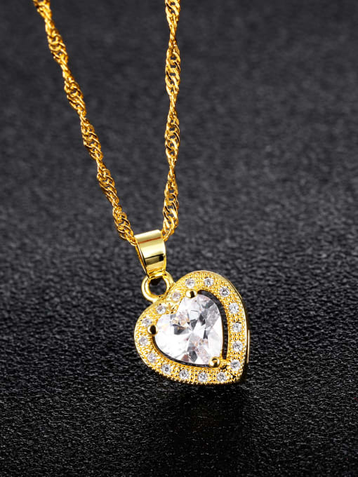 Open Sky Copper With 18k Gold Plated Classic Heart Wedding Necklaces 2