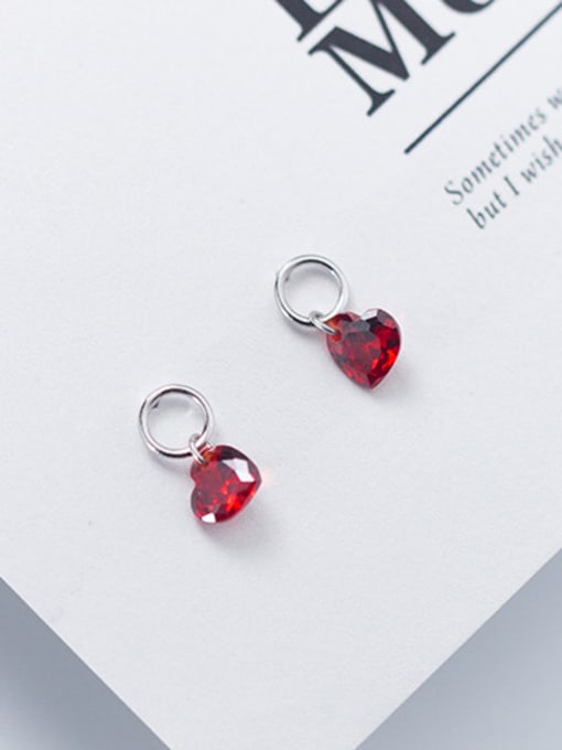 Rosh 925 silver red glitter of stereoscopic love Zircon Earrings 3