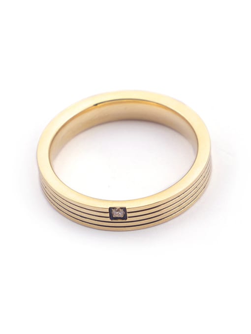 KAKALEN Stainless Steel With Gold Plated Trendy Band Rings 1