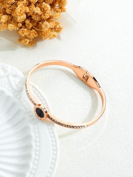 Open Sky Stainless Steel With Rose Gold Plated Simplistic Round Bangles 2