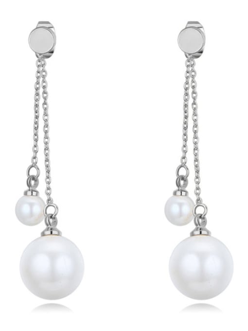 QIANZI Fashion Imitation Pearls Alloy Drop Earrings 2