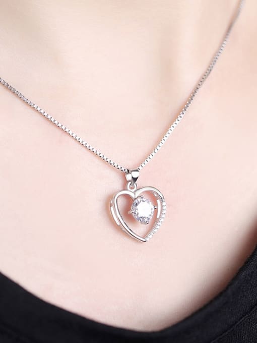 kwan Shining Zircon Heart Shaped Wedding Pendant 1