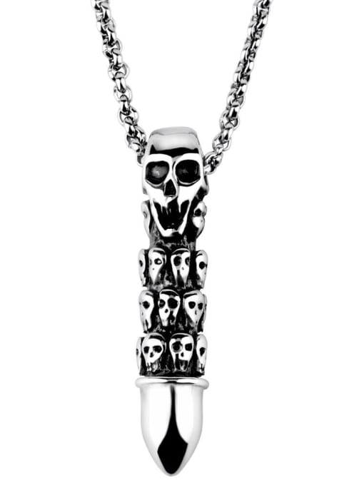 RANSSI Punk style Little Skulls Pendant Men Titanium Necklace 0