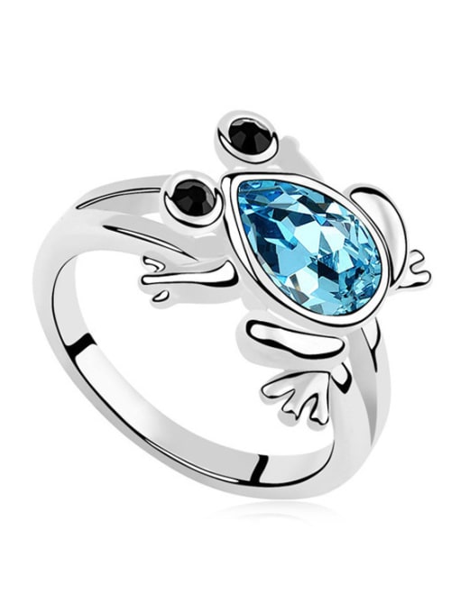 QIANZI Personalized Little Frog austrian Crystal Alloy Ring 2