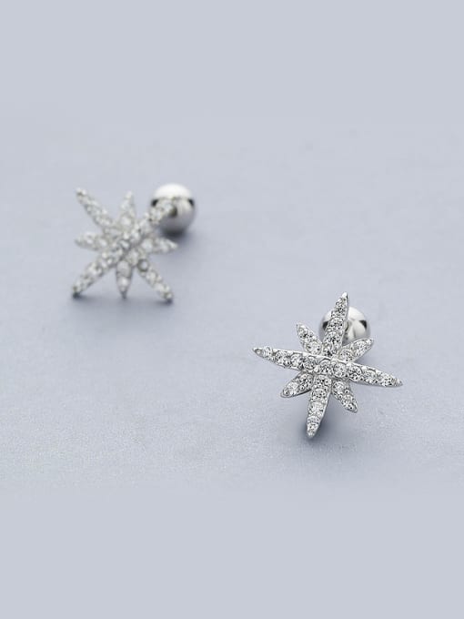 One Silver Women Simply Star Shaped Zircon cuff earring 0