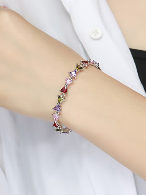 XP Fashion Colorful Triangle Zircon Bracelet 1