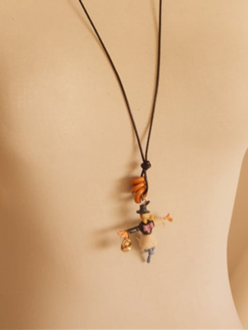 Dandelion Unisex Cute Scarecrow Shaped Necklace 2