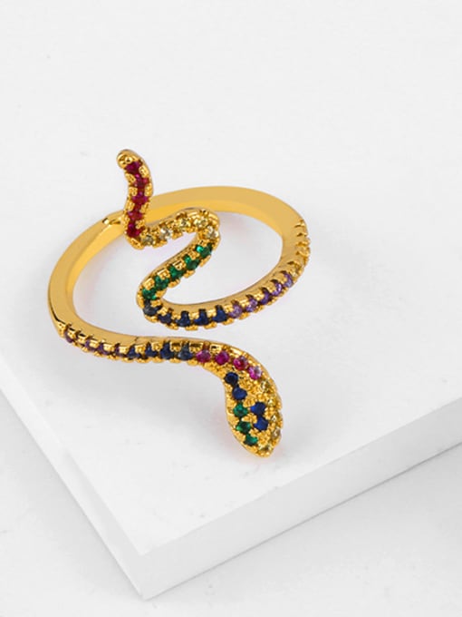 CC Copper With Cubic Zirconia Personality Animal snake Rings