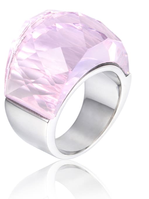 Pink steel Stainless Steel With Gold Plated Trendy Geometric Party Multistone Rings