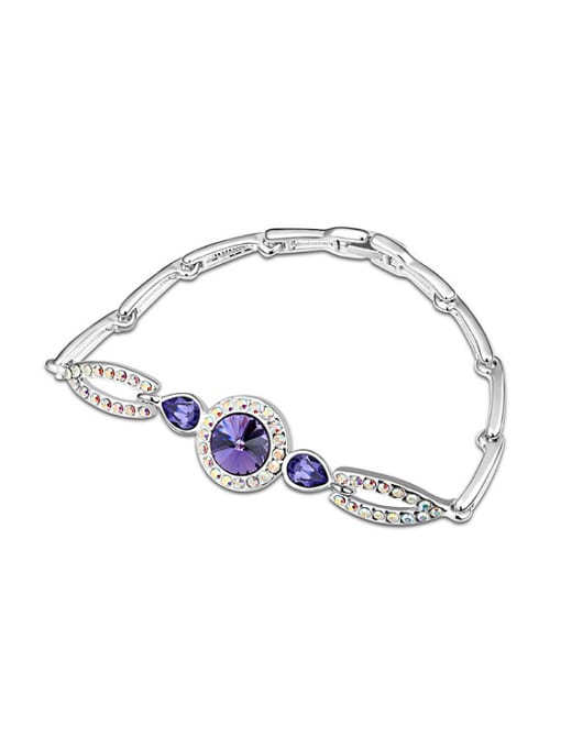 purple Fashion Shiny Cubic austrian Crystals Alloy Bracelet