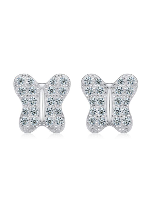 kwan Silver Delicate Butterfly Shaped Stud Earrings 0