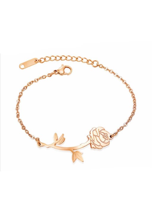 Open Sky Stainless Steel With Rose Gold Plated Fashion Rosary Bracelets 0