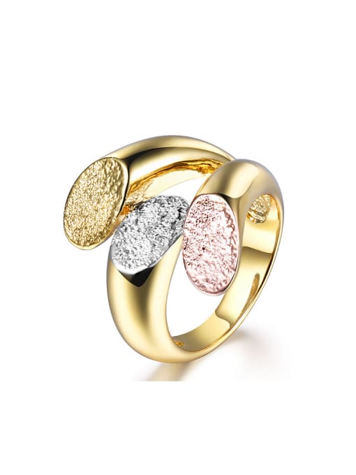 Ronaldo Women Multi-color Gold Plated Geometric Ring