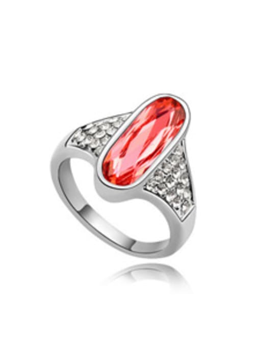 red Fashion Oval austrian Crystal Alloy Ring