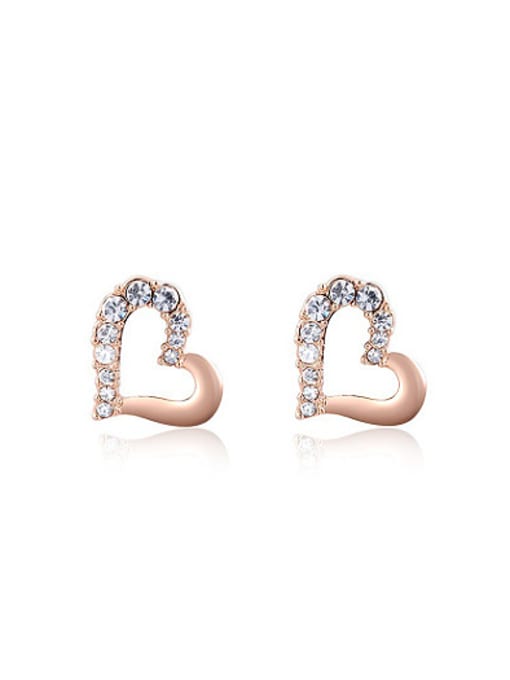 Ronaldo Elegant Heart Shaped Austria Crystal Stud Earrings 0