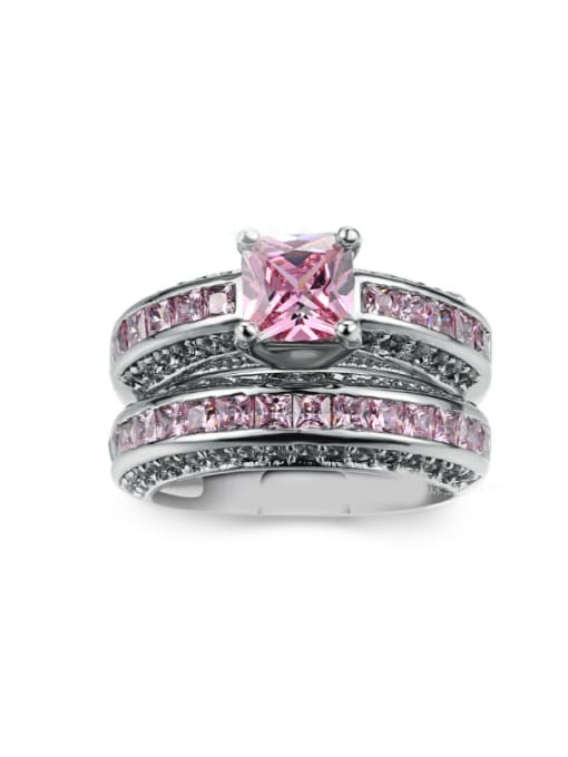 ZK Luxury Noble Zircons Color Copper Ring 1