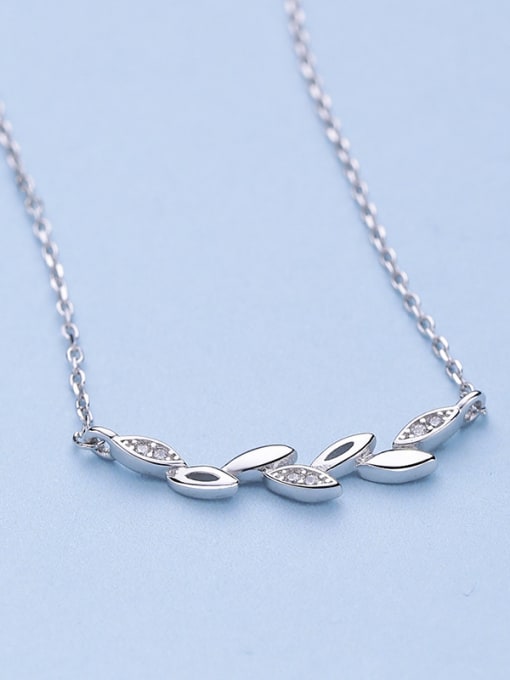 One Silver 925 Silver Leaf Necklace 2