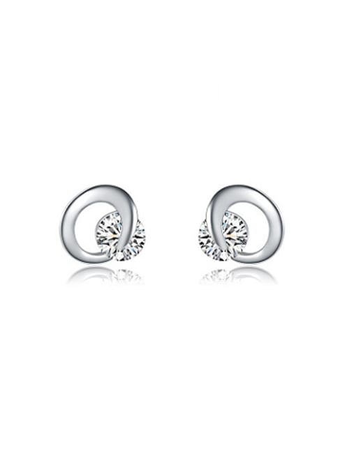 Platinum Exquisite Letter C Shaped Stud Earrings