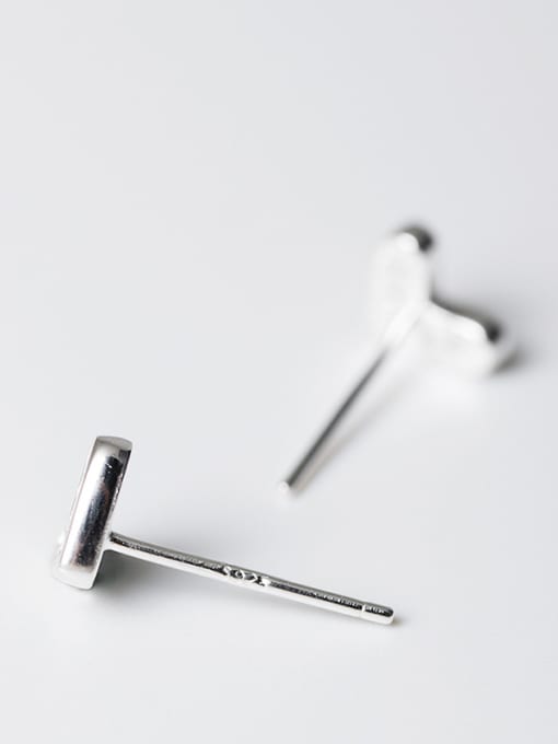 SILVER MI S925 Silver Love-shape stud Earring 2