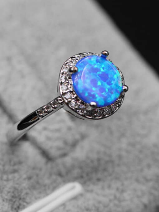 L.WIN Platinum Plated Opal Stones Ring 1