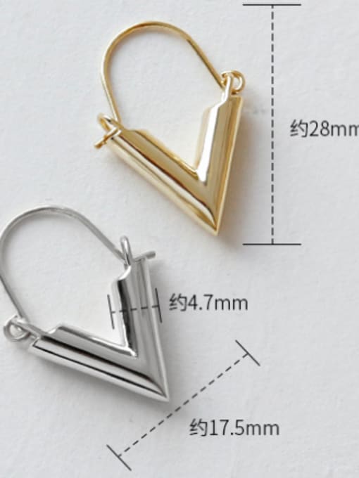 DAKA Pure silver temperament minimalist geometric V Earrings 4