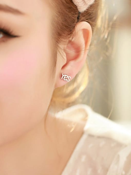 Ya Heng YES NO Lovely Women Fashion Stud Earrings 1