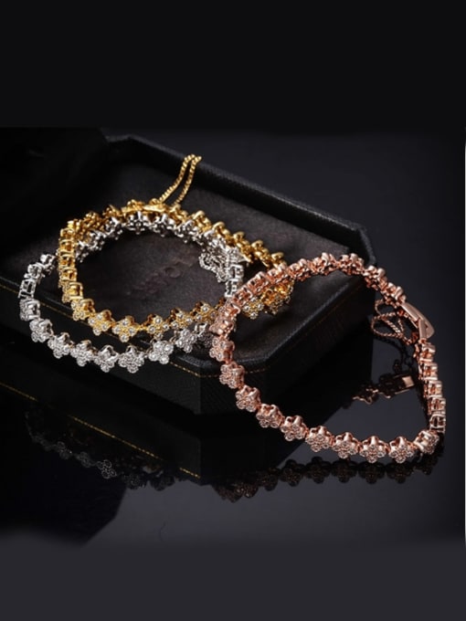 JINDING European And American Rose Gold Zircon Crystal Bracelet 1