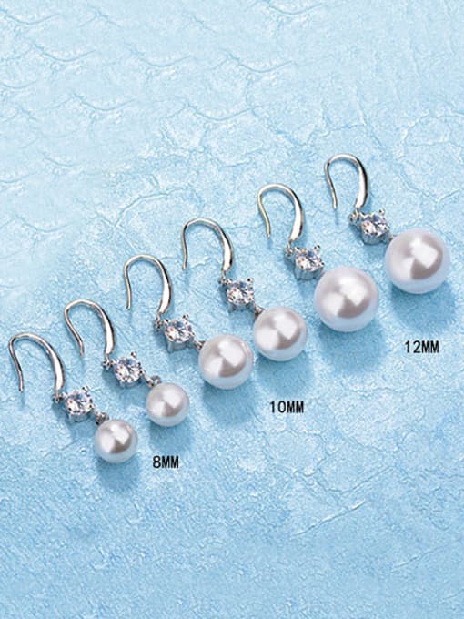 AI Fei Er Fashion Imitation Pearl Cubic Zircon Copper Drop Earrings 3