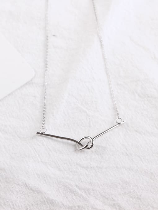 Peng Yuan Simple Knot Silver Women Necklace 0