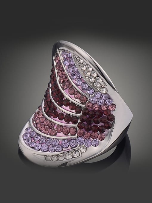 Wei Jia Personalized Exaggerated Purple Cubic Rhinestones Alloy Ring 1